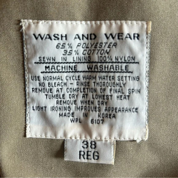 Vtg 80's Oleg Cassini FLEECE Lined Double Breasted TRENCH Over Coat RAIN Coat - Picture 7 of 8